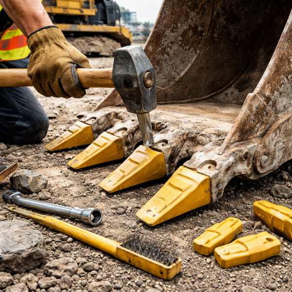 掘削機のバケットの歯を素早く交換するにはどうすればよいですか?